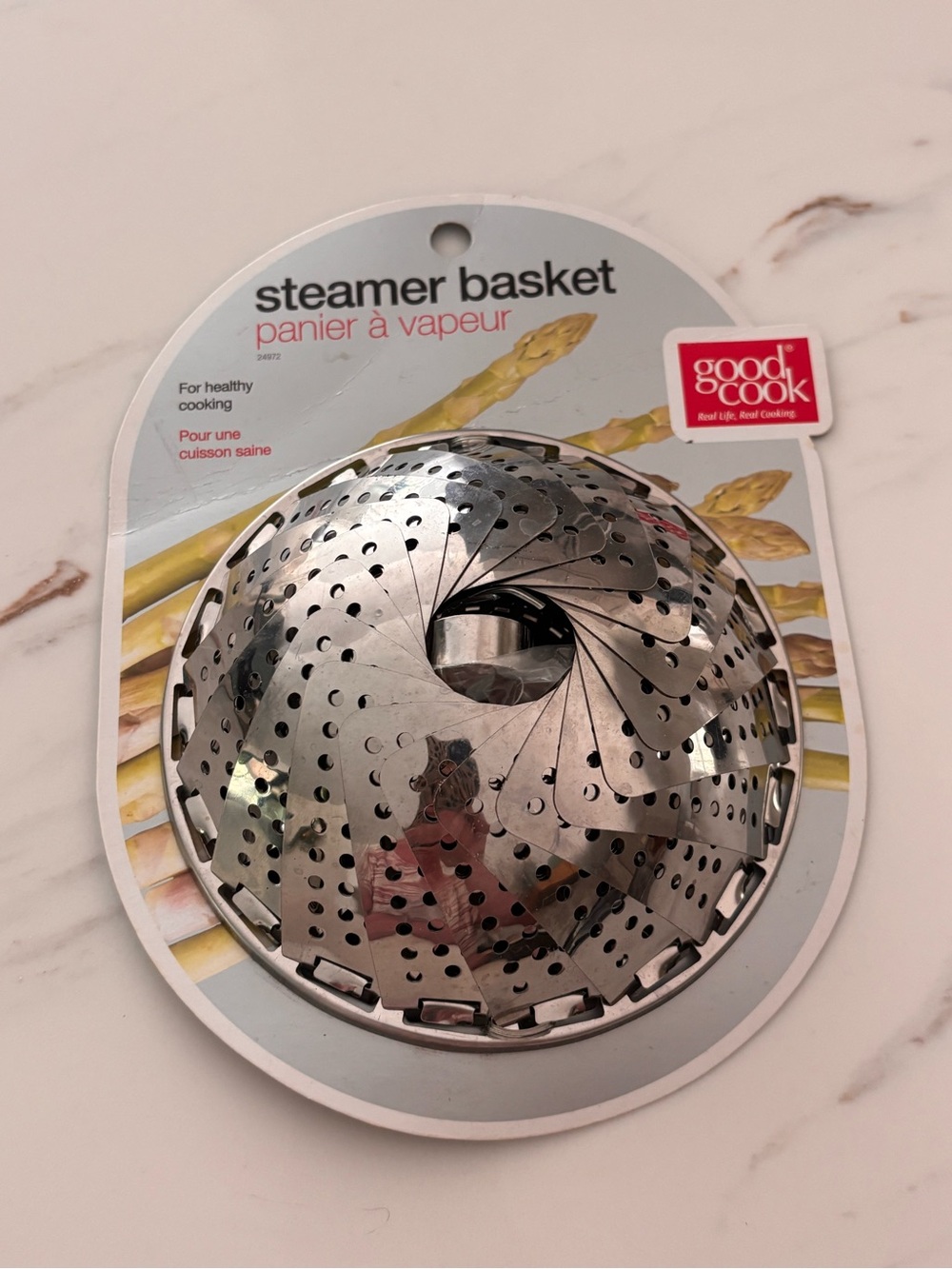 NEW Good Cook Stainless Steel Expandable Steamer Basket Silver